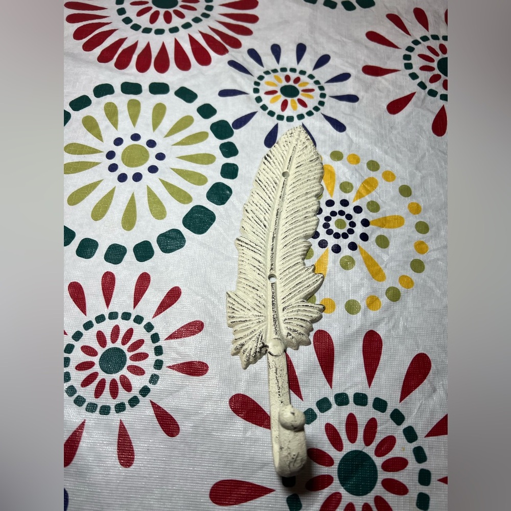 Large Cast Iron Feather Hook